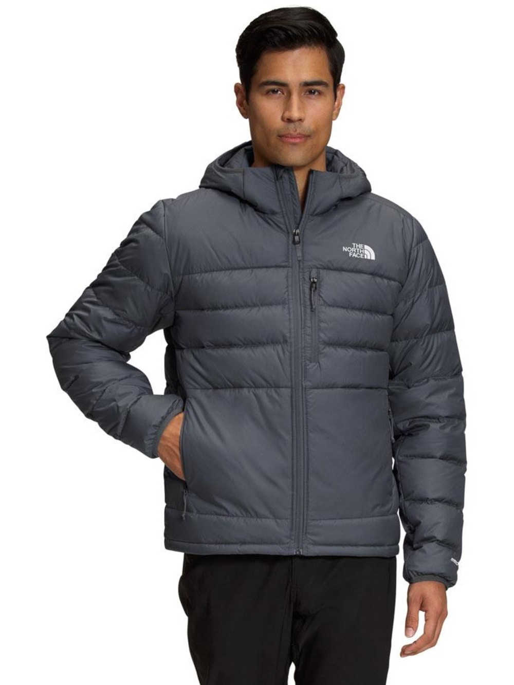 The North Face Men’s Dark Gray Hooded Puffer Jacket Size L